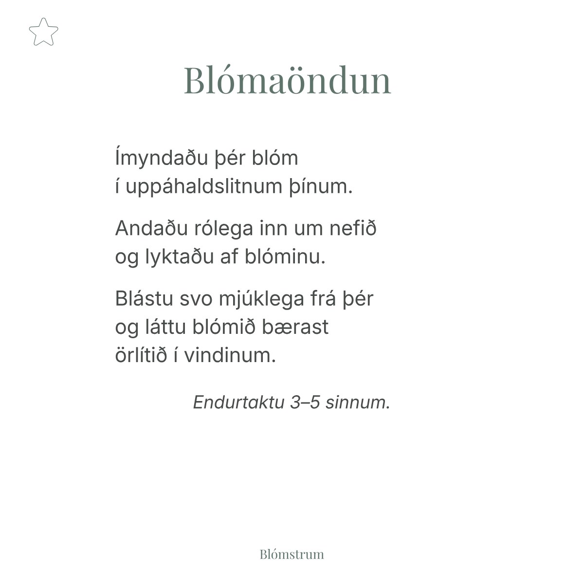 Bakhlið spjaldsins Blómaöndun með æfingunni
